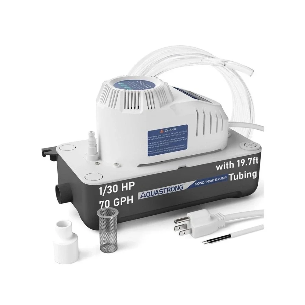 Aquastrong HVAC Condensate Pump 70 GPH with Safety Switch and Tubing